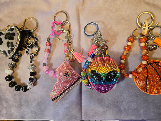 Collection of colorful keychains 